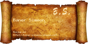 Baner Simeon névjegykártya